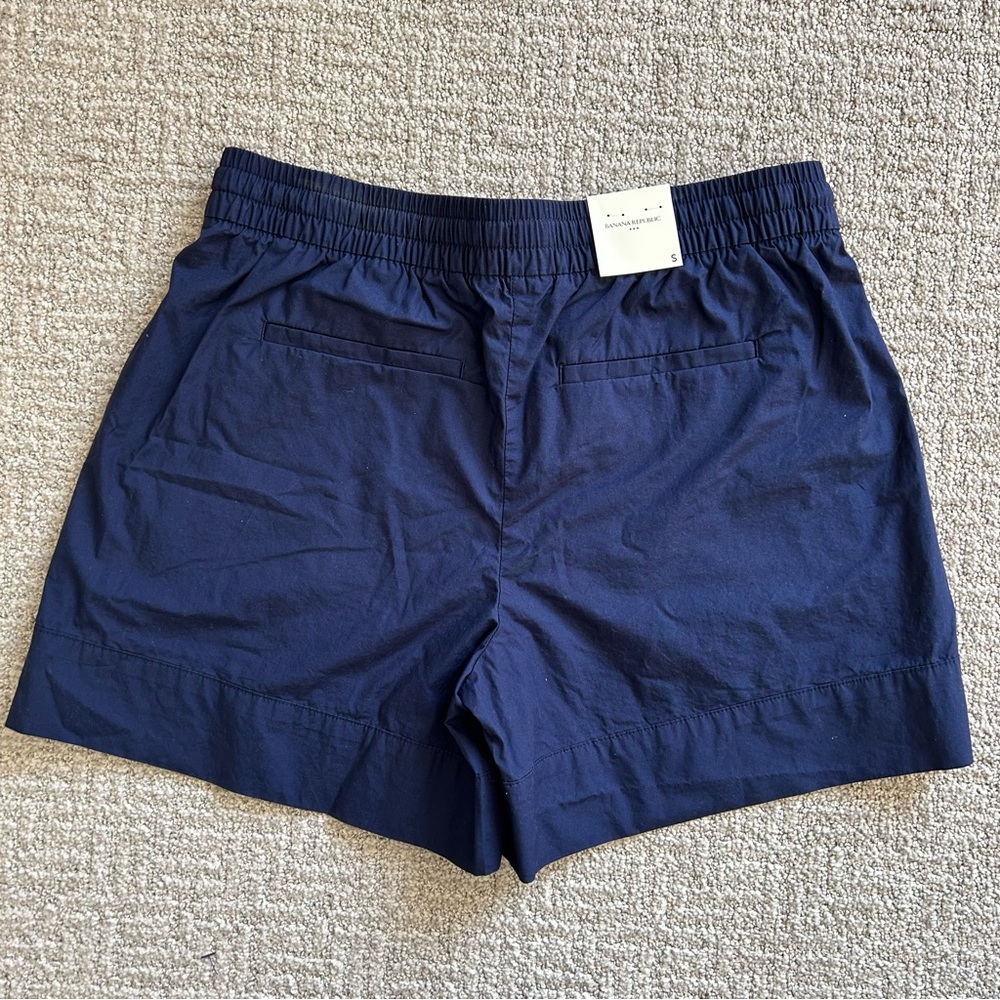 Blue Cotton Drawstring Shorts - Picture 2 of 5
